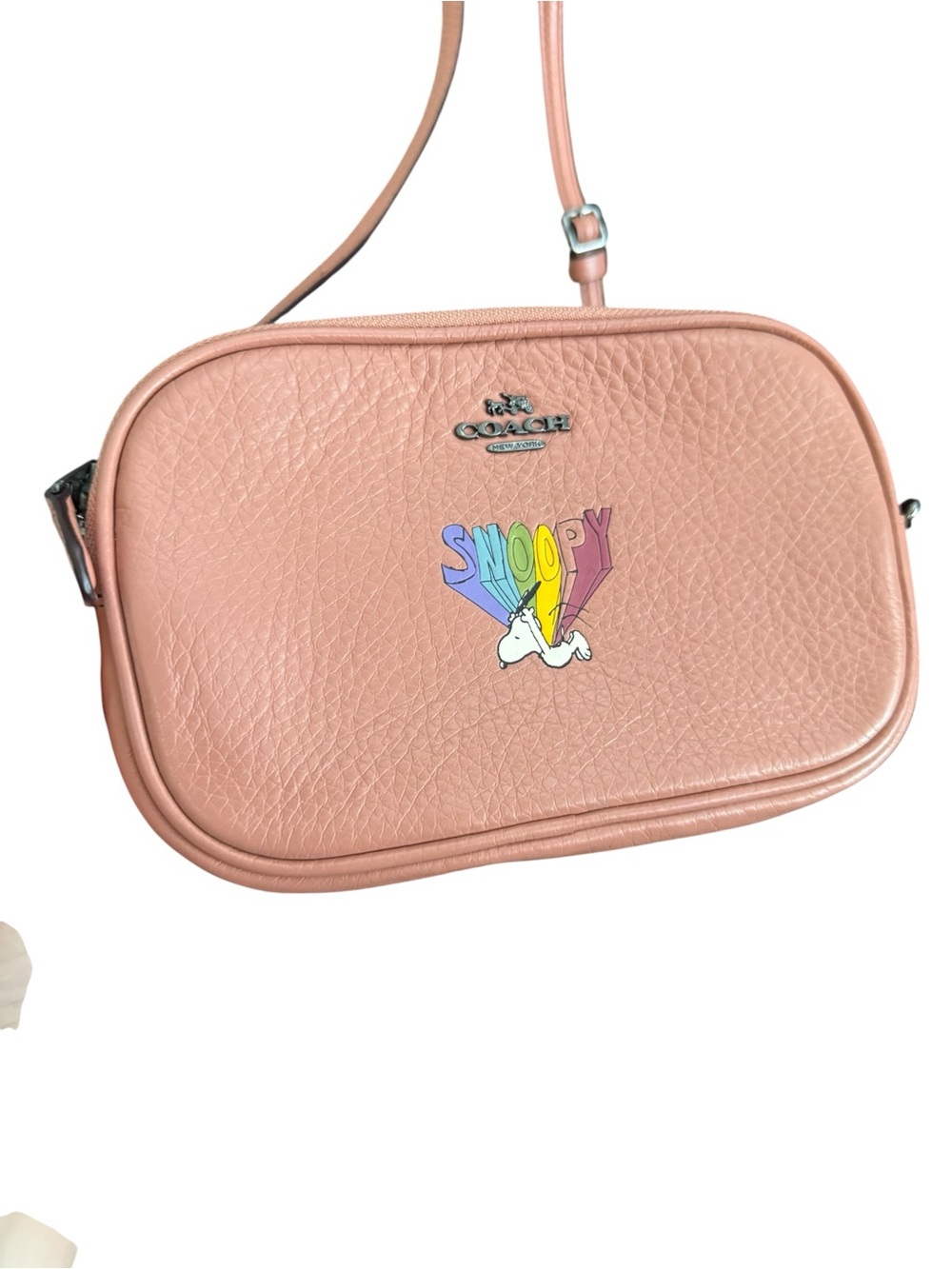 Coach x Peanuts Snoopy Pink Rainbow Crossbody Clutch